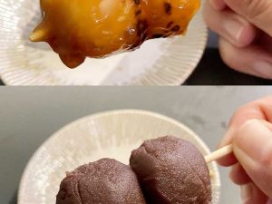 みたらしだんごと小豆餡の草だんご。どちらも午後３時過ぎには売り切れることが多い [食楽web]