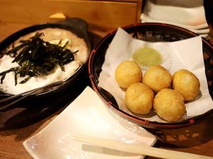 トロロ焼き（短冊入り）480円 ＋ 手作り里芋チーズボール480円 [食楽web]