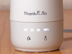 温度設定モードでは選択した温度（45℃・55℃・85℃）が設定可能。沸騰したあとは自動で3時間保温してくれる（電源接続時）