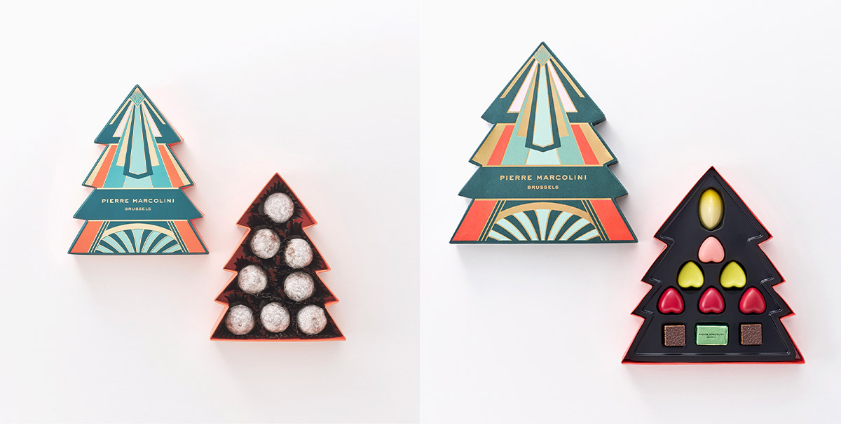 左:プティ サパンドゥ ノエル(8個入)3,564円/右:グラン サパン ドゥ ノエル(10個入)4,644円