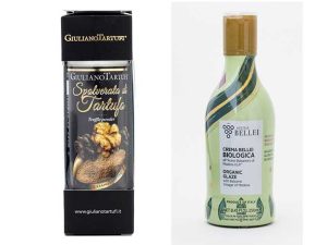 「ジュリアーノ タルトゥーフィサマートリュフ入りシーズニング（30g）」1,502円、「ベレイアチェトバルサミコ有機バルサミコクリーム（250ml）」1,178円