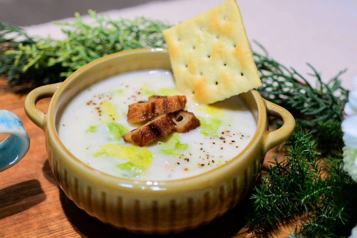 広島ワシントンホテル「アナゴと白菜のクラムチャウダー仕立て」