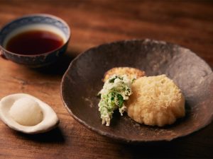 海老のかきあげと野菜の天ぷら2種