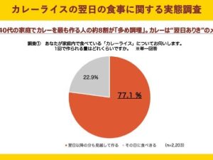 約8割の人が、1回にたくさんの量のカレーを調理