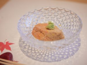 わさびが添えられたあん肝。久津和さんが衝撃を受けた一皿