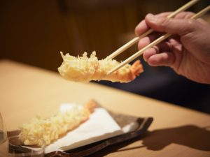 「エビの天ぷら（二本）」1,200円