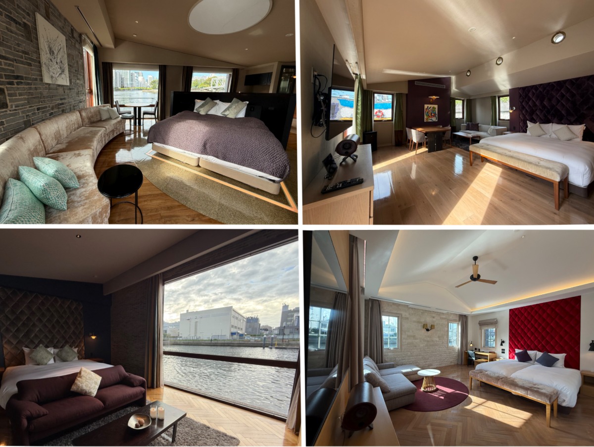 どの部屋からも運河が眺められ、3の部屋は唯一2階部がテラスになっている